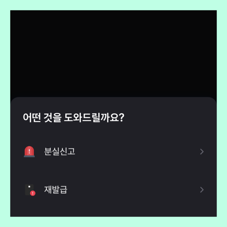 토스 카드 재발급 및 분실신고