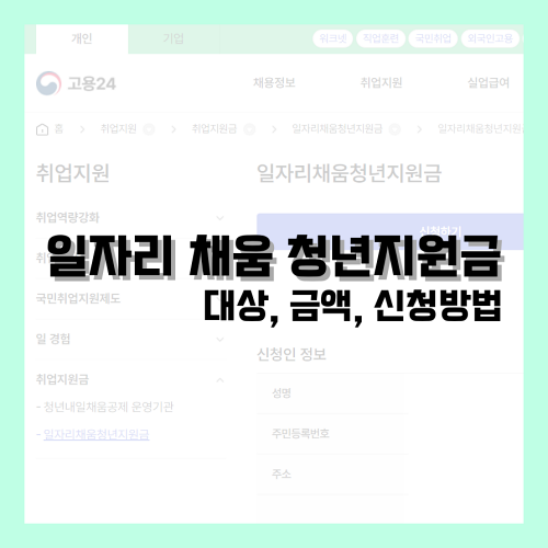 Read more about the article 일자리 채움 청년지원금 대상, 금액, 신청방법