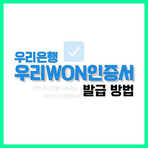 Read more about the article 우리은행 우리WON인증서 발급 방법 정리