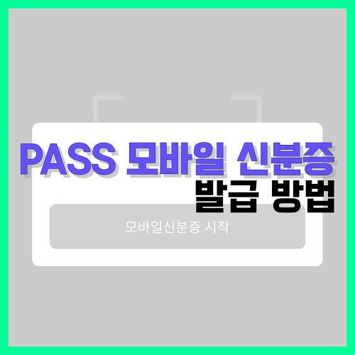 Read more about the article PASS 모바일 신분증 등록 방법 정리