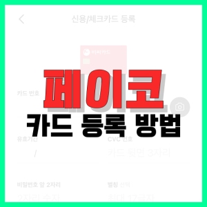 Read more about the article 페이코 카드 등록 방법 간단히 정리