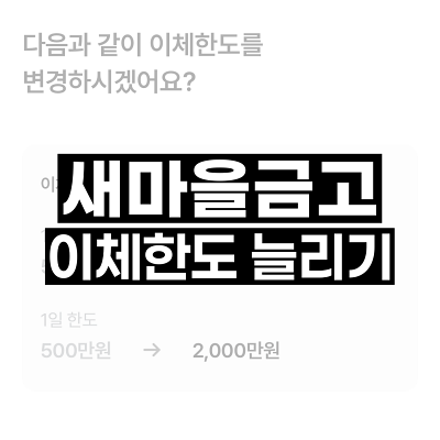 새마을금고 이체한도 늘리기