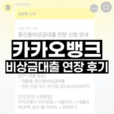 카카오뱅크 비상금대출 연장 후기