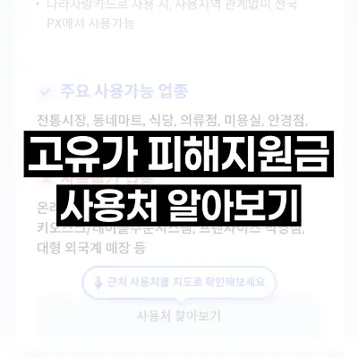 고유가 피해지원금 사용처 알아보기