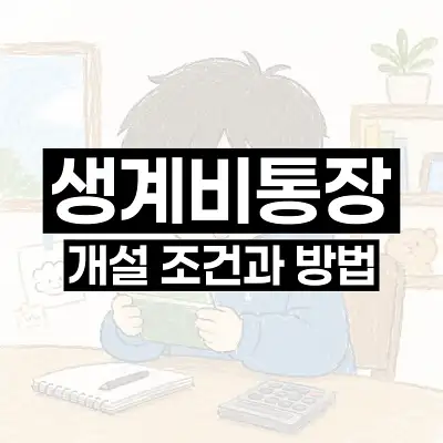 생계비통장 개설 조건과 방법