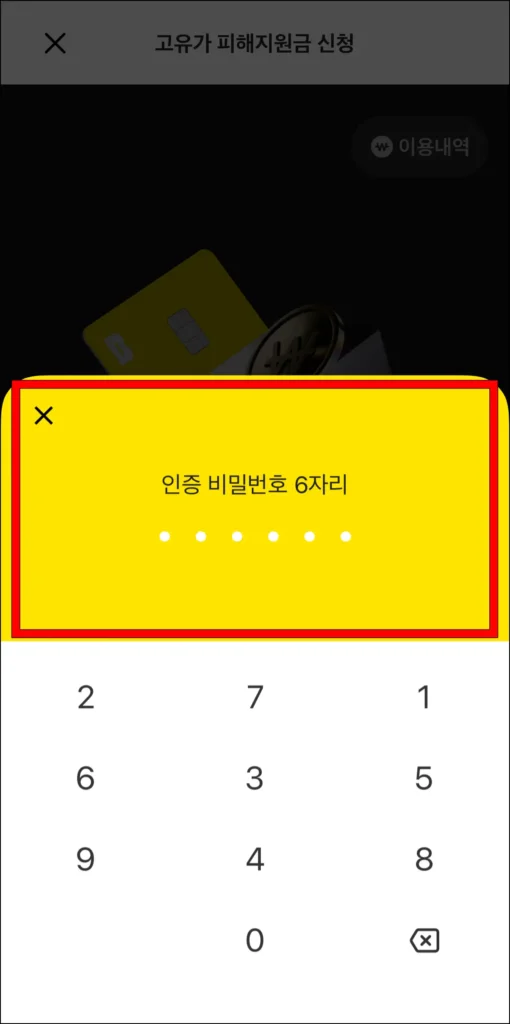 인증 비밀번호 입력