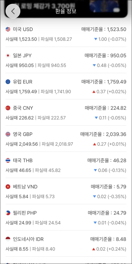 환율 정보 확인